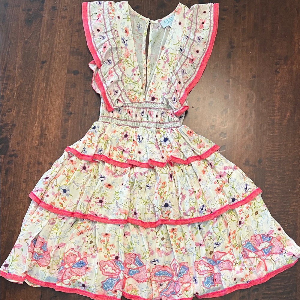 TAJ by Sabrina Crippa Floral Midi Alberta Dress